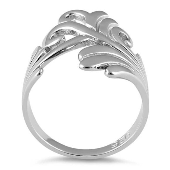 925 STERLING SILVER Waves Swirls Statement Ring - Picture 15 of 15